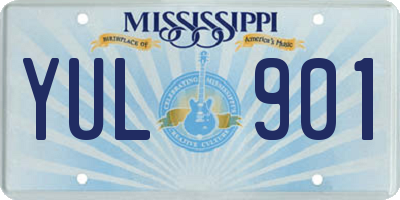 MS license plate YUL901