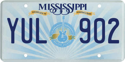 MS license plate YUL902