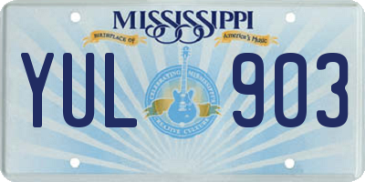 MS license plate YUL903