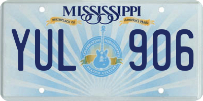 MS license plate YUL906