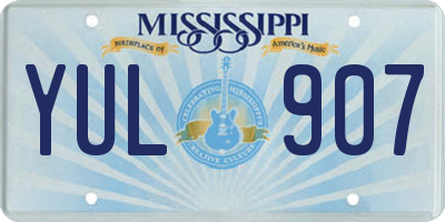 MS license plate YUL907