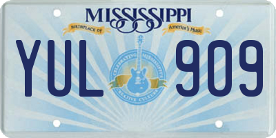 MS license plate YUL909