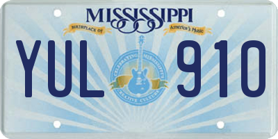MS license plate YUL910