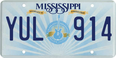 MS license plate YUL914