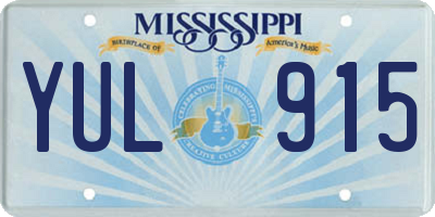 MS license plate YUL915