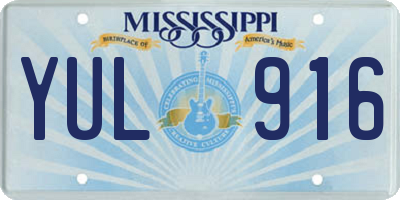 MS license plate YUL916