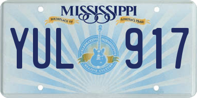MS license plate YUL917