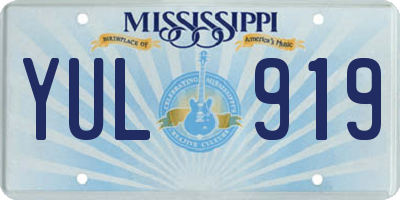 MS license plate YUL919