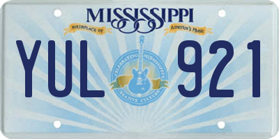 MS license plate YUL921