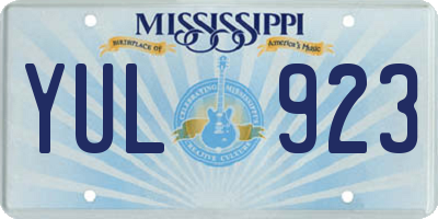 MS license plate YUL923