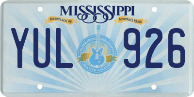 MS license plate YUL926