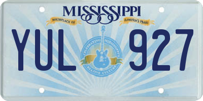 MS license plate YUL927