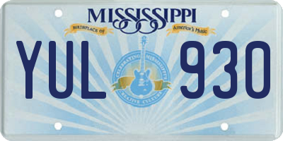 MS license plate YUL930