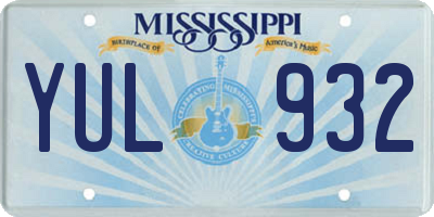 MS license plate YUL932