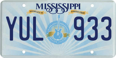 MS license plate YUL933