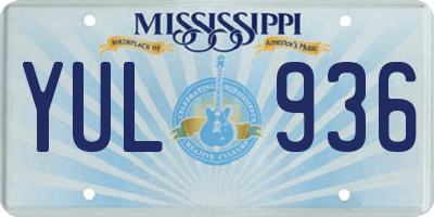 MS license plate YUL936