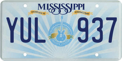 MS license plate YUL937