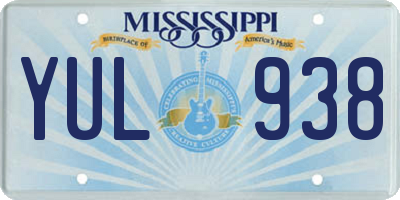 MS license plate YUL938