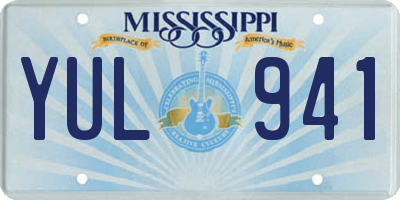 MS license plate YUL941