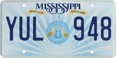 MS license plate YUL948