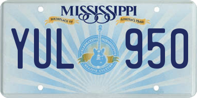 MS license plate YUL950