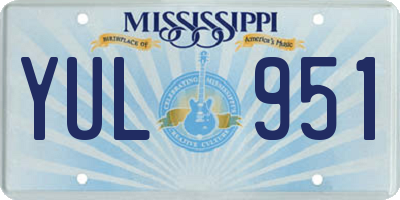 MS license plate YUL951