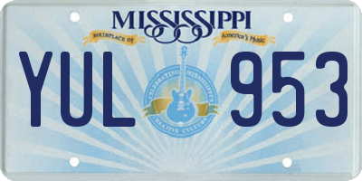 MS license plate YUL953