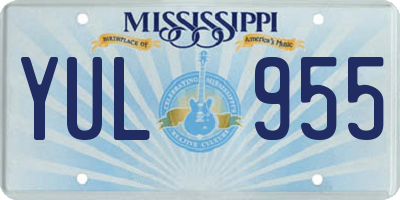 MS license plate YUL955