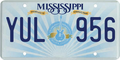 MS license plate YUL956