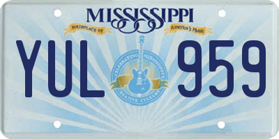 MS license plate YUL959