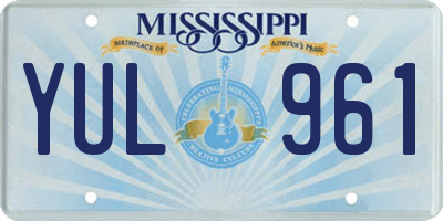 MS license plate YUL961