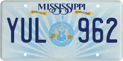 MS license plate YUL962
