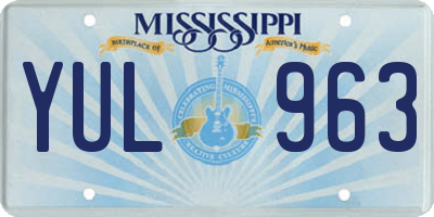 MS license plate YUL963