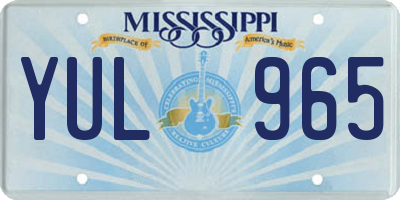 MS license plate YUL965