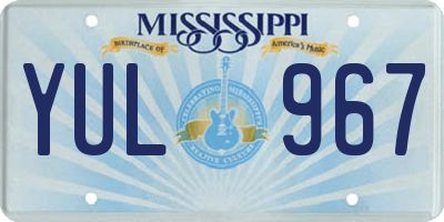 MS license plate YUL967