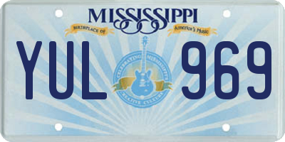 MS license plate YUL969