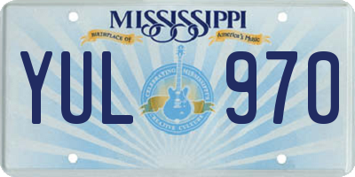 MS license plate YUL970
