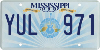 MS license plate YUL971
