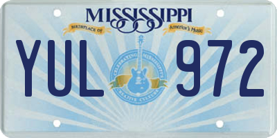 MS license plate YUL972