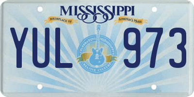 MS license plate YUL973