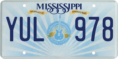 MS license plate YUL978