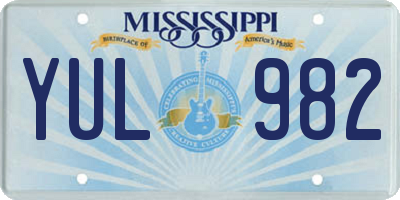 MS license plate YUL982