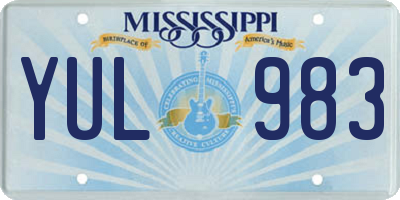 MS license plate YUL983