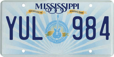 MS license plate YUL984