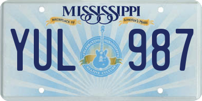 MS license plate YUL987