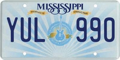 MS license plate YUL990