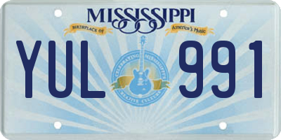 MS license plate YUL991