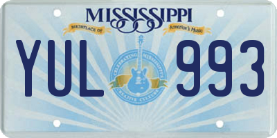 MS license plate YUL993
