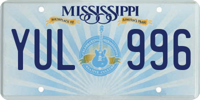 MS license plate YUL996