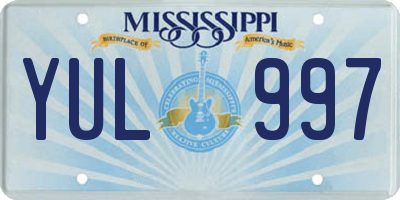 MS license plate YUL997